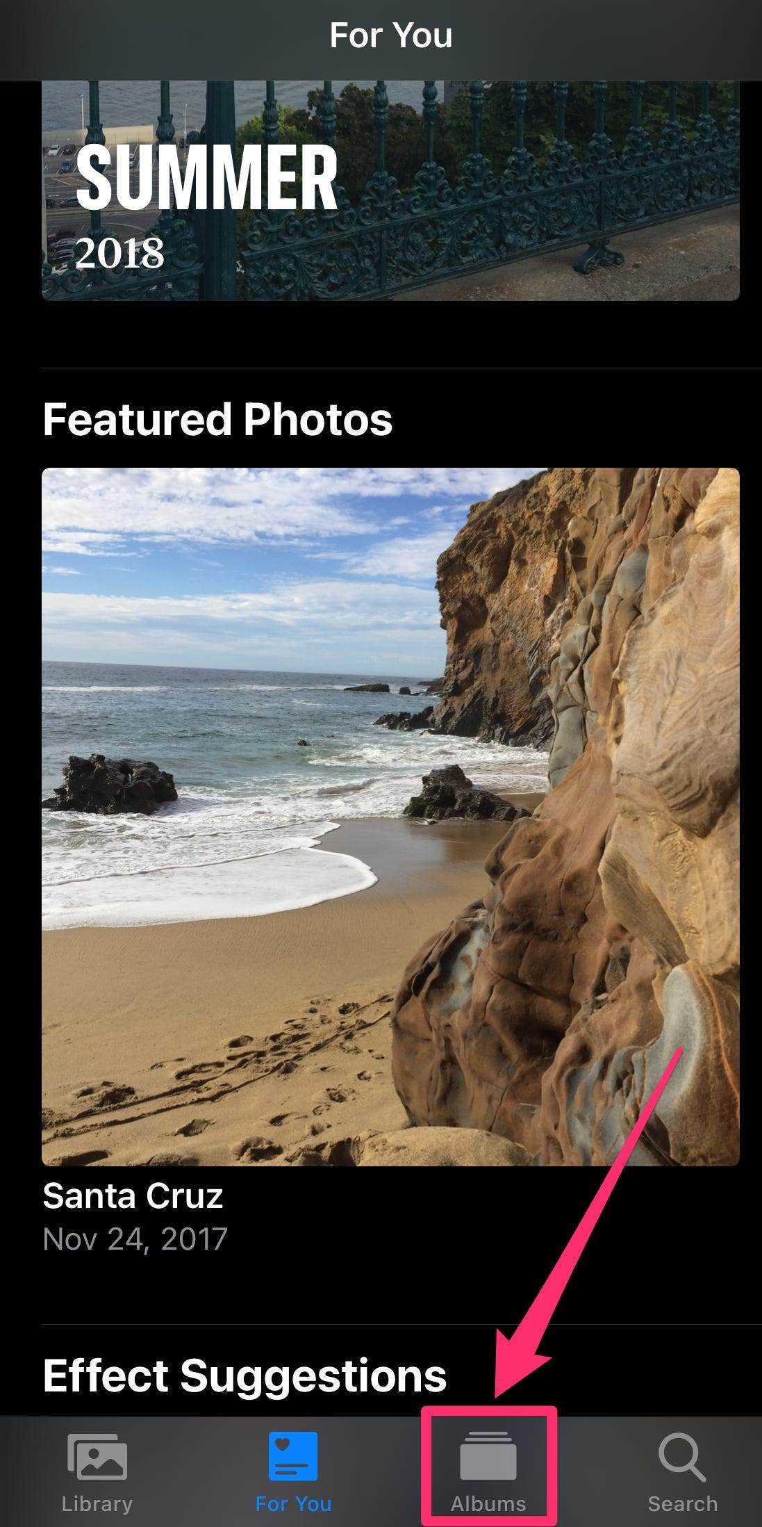 Screenshot der Fotos-App auf dem iPhone