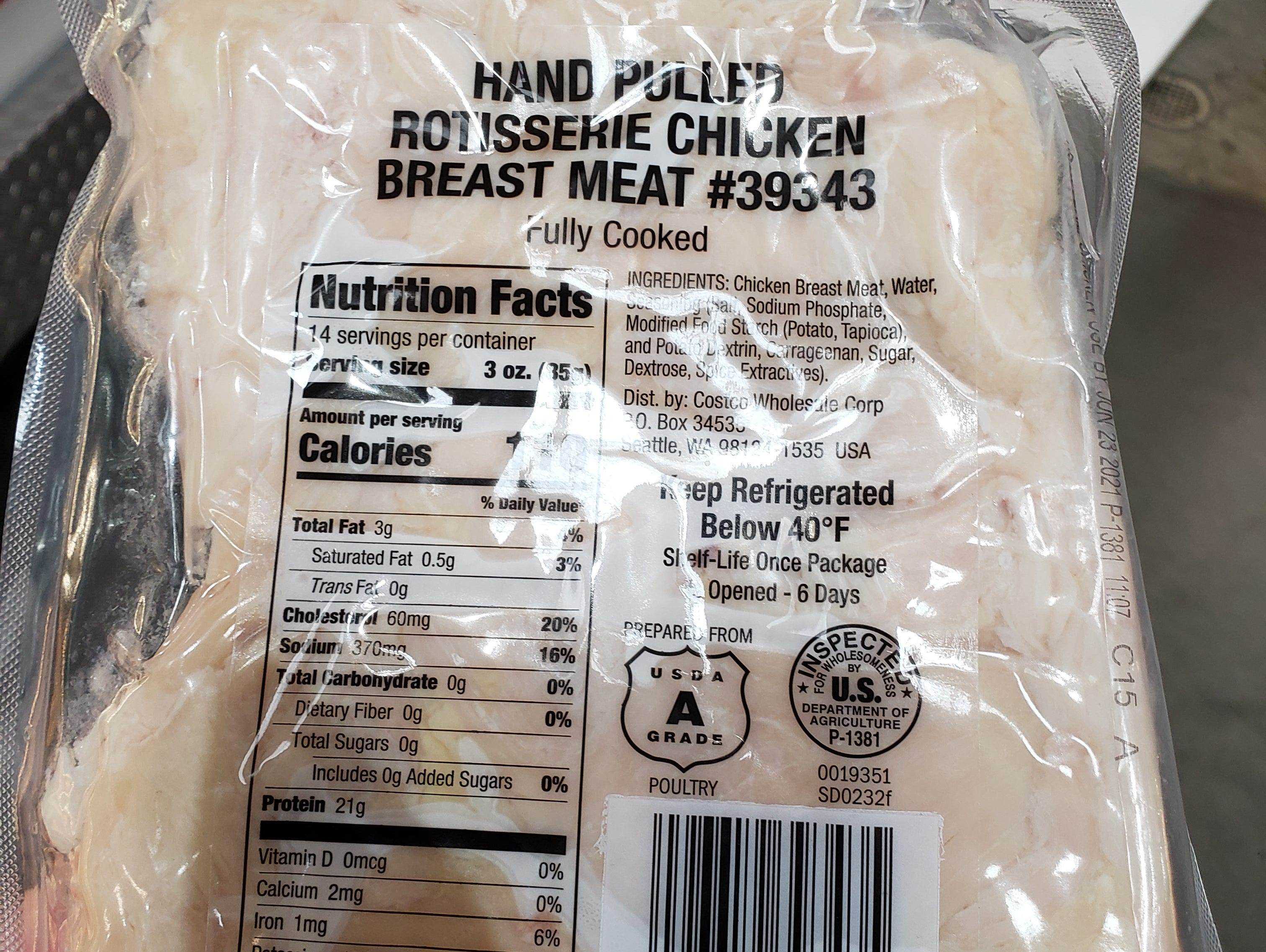 Großpackung mit geschreddertem Rotisserie-Hähnchen zum Selbstkostenpreis