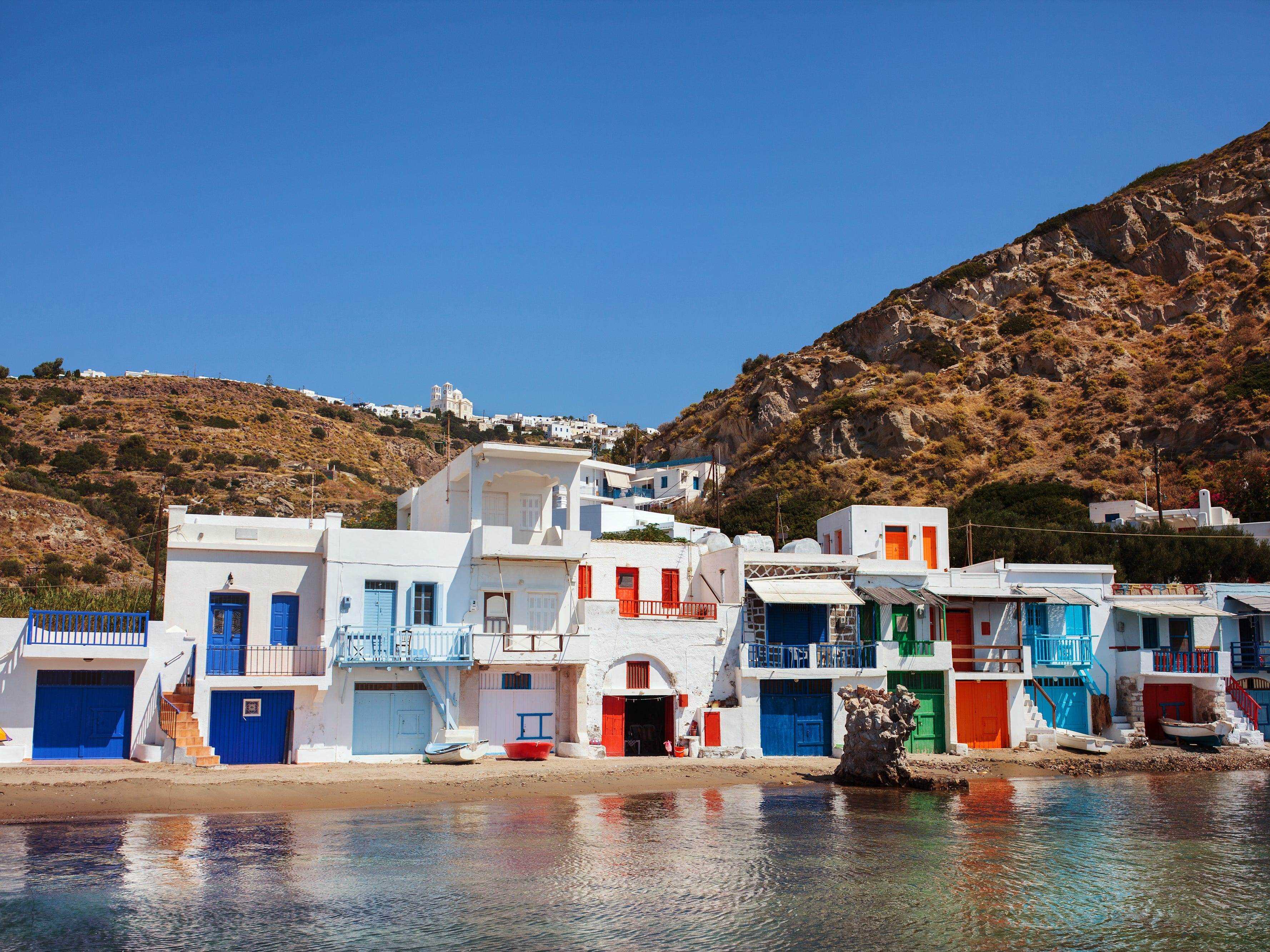 Milos Griechenland bunte Häuser
