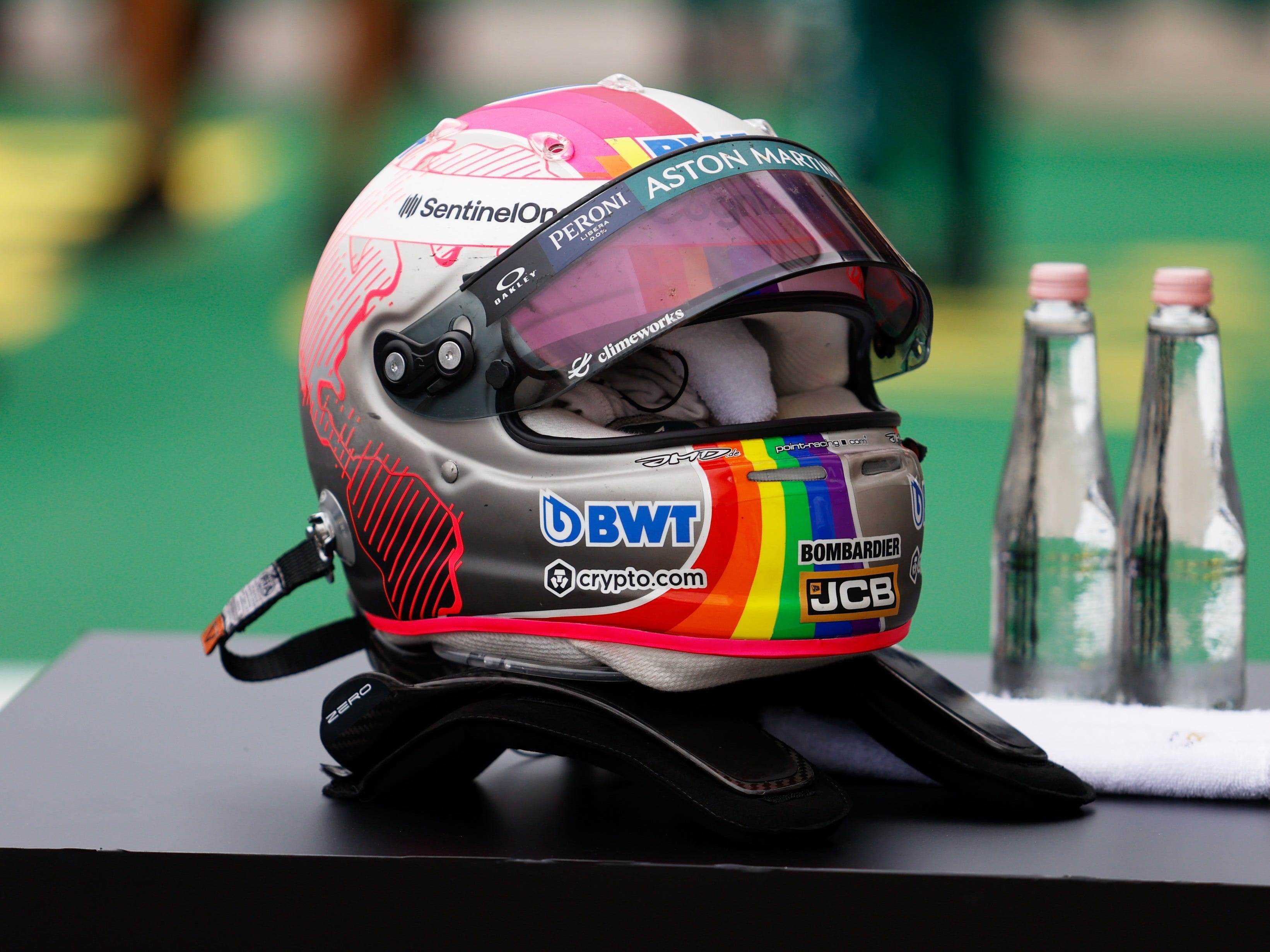 Sebastian Vettels Helm für den Großen Preis von Ungarn.