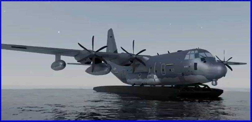 AFSOC MC-130J Commando II Float Amphibienflugzeug Rendering