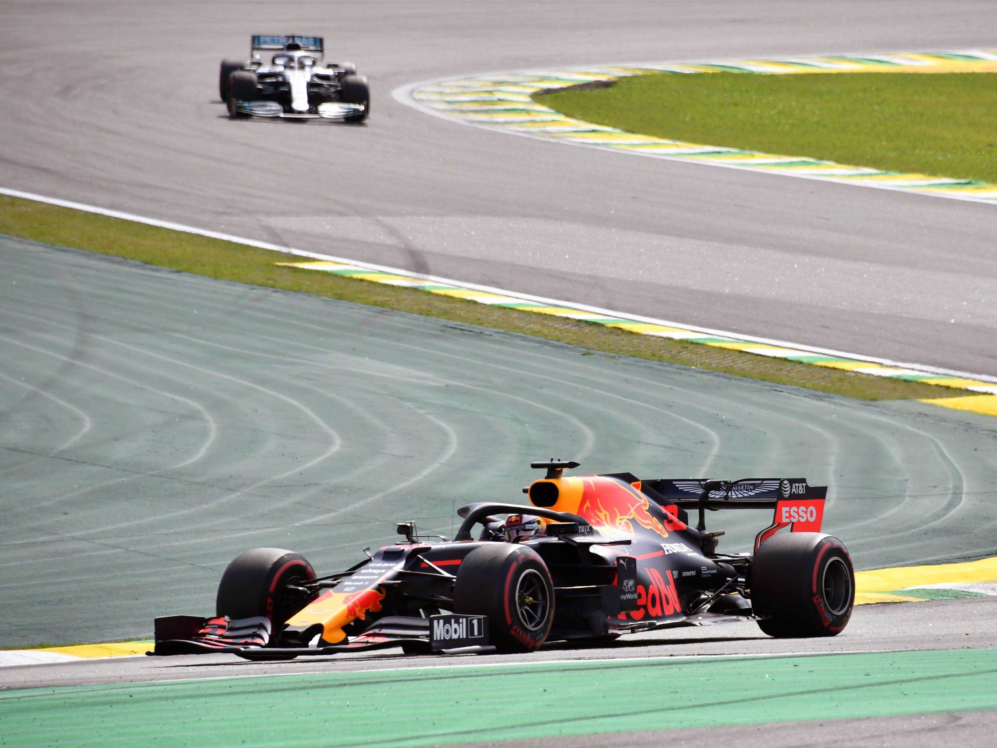 Verstappen führt Hamilton beim Großen Preis von Brasilien 2019 an.