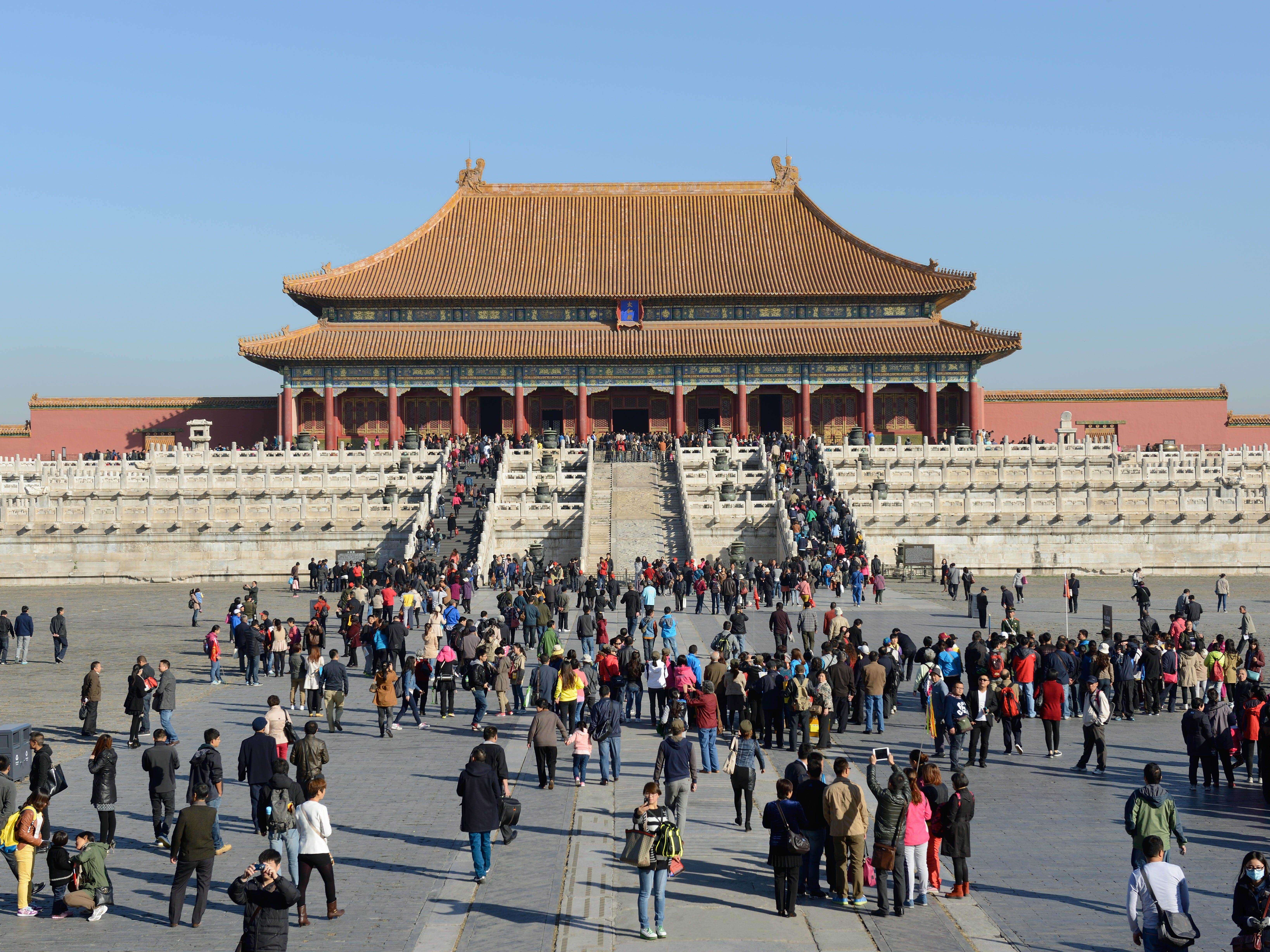 überfüllte verbotene stadt in china