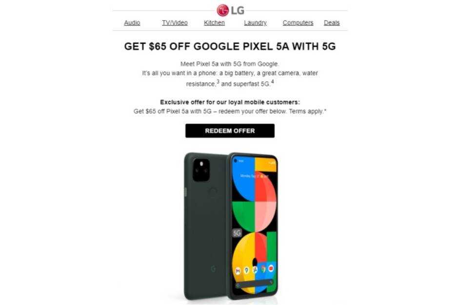 LG beschließt, Feuer mit... 5G Google Pixel 5a-Rabatten für 