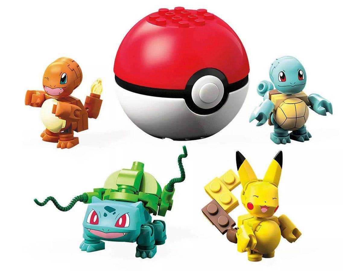 Baubare Pokemon-Figuren von Charizard, Bulbasaur, Pikachu und Squirtle