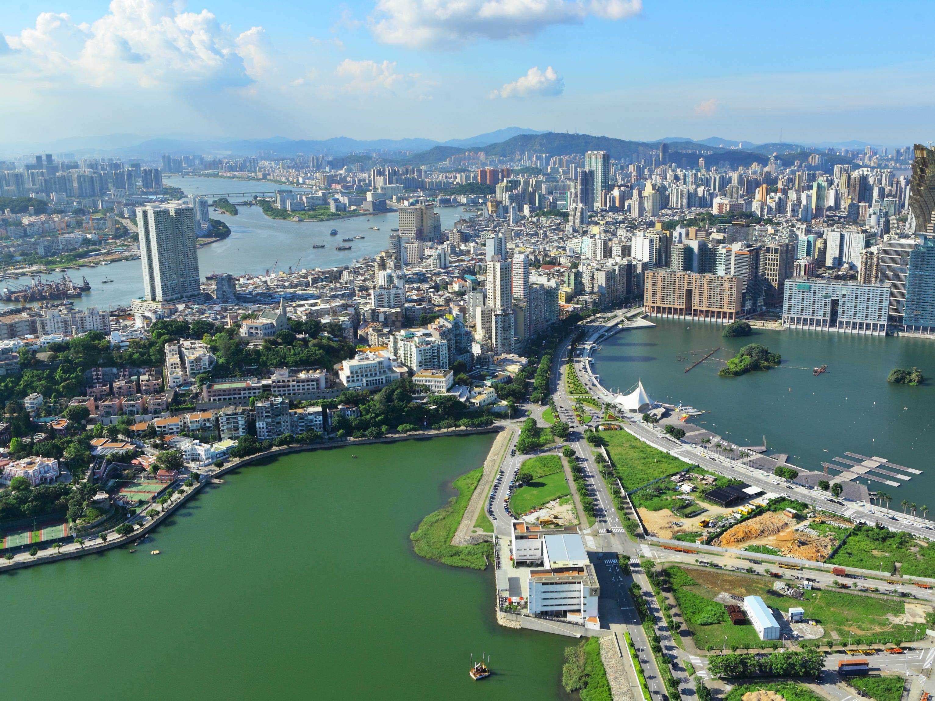 Luftaufnahme der Stadt Macau