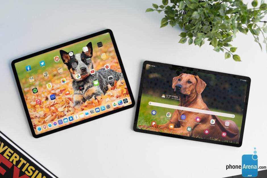 Links - iPad Pro, rechts - Galaxy Tab S7, zwei der besten Flaggschiff-Tablets aus den beiden Lagern (iPad und Android) - Warum Android-Tablets großartig sind, aber ich ein iPad benutze