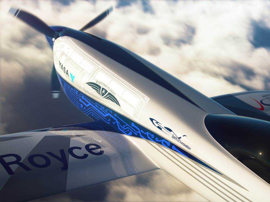 Rolls-Royce Spirit of Innovation vollelektrisches Flugzeug.