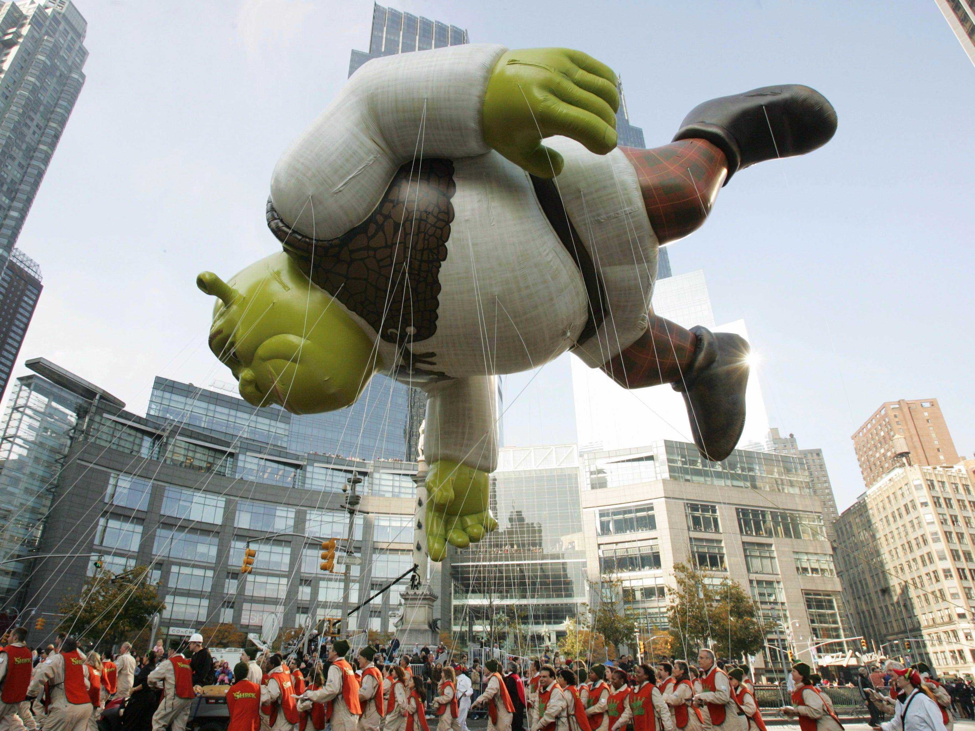 Ein Shrek-Wagen in der Thanksgiving Day Parade 2007 von Macy