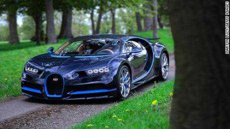 Ein Bugatti Chiron Supersportwagen ist im Mai dieses Jahres in Hertfordshire, Großbritannien, abgebildet. 