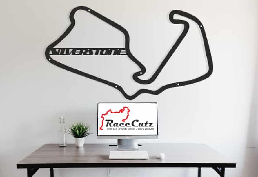 Race Cutz Laser Cut handbemalte Rennstrecke Wandkunst - Silverstsone Circuit.