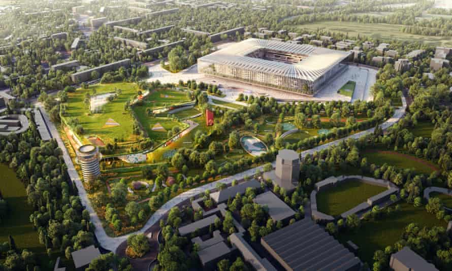Bilder des geplanten Projekts zeigen, dass das neue Stadion neben dem heutigen San Siro errichtet wird.