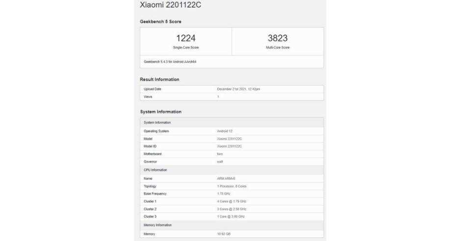 Xiaomi 12 Pro mit Snapdragon 8 Gen 1 erscheint auf Geekbench