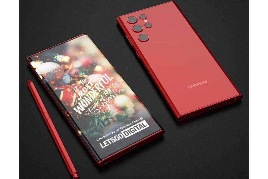 Erfreuen Sie sich an diesen atemberaubenden Samsung Galaxy S22 Ultra-Renderings in Rot