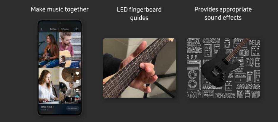 Wer muss mit der ZamStar Smart Guitar noch seine Tonleitern lernen?  - Samsungs C-Lab-Inkubator präsentiert smarte Gitarre auf der CES 2022