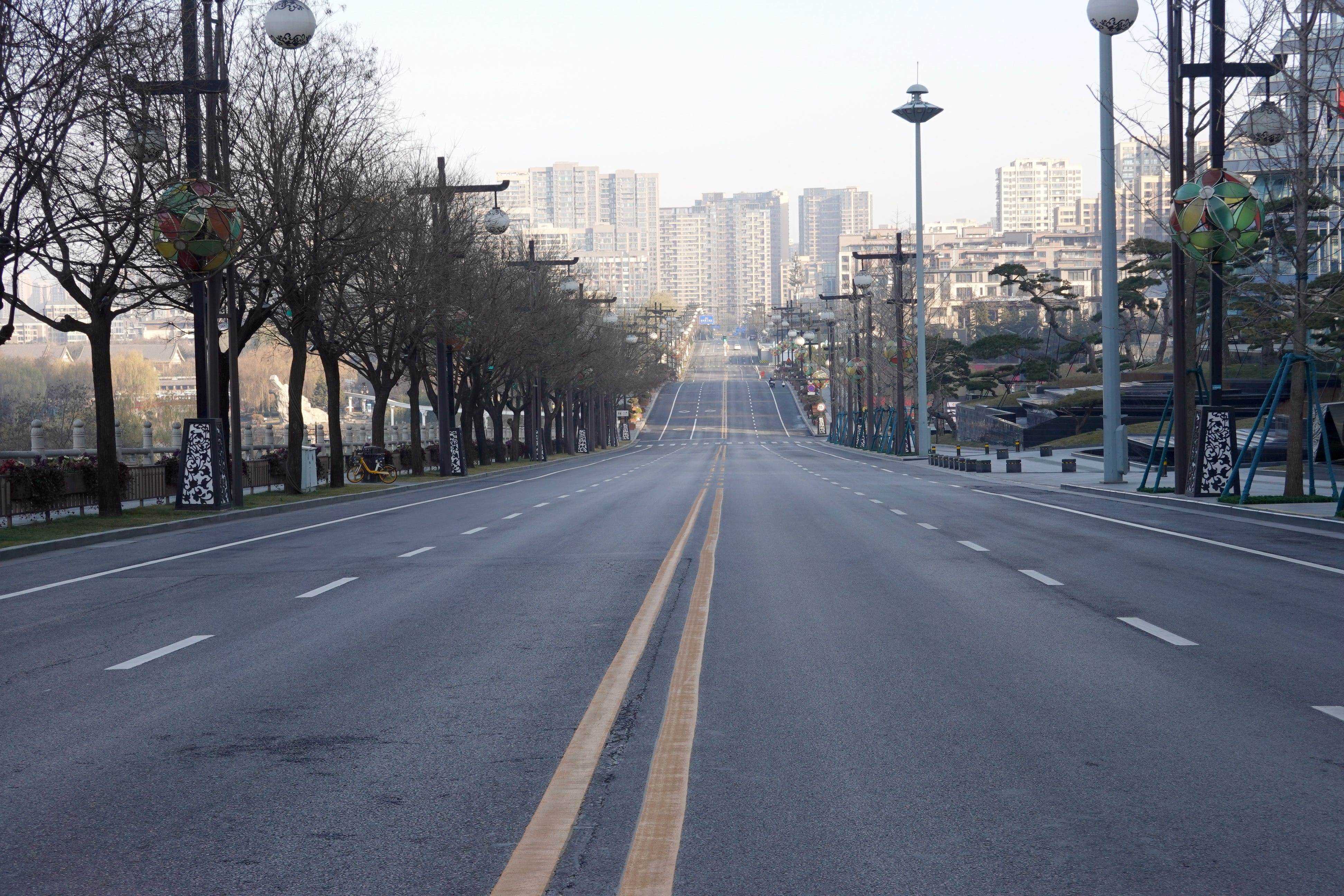 Totale leere Straße in Xi 'an