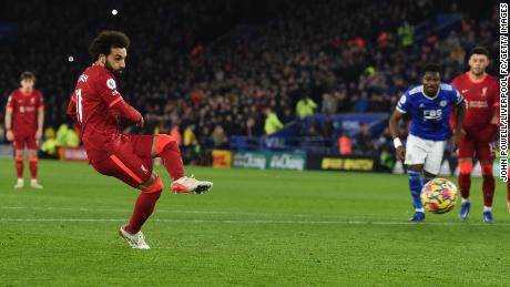 Salah verschoss am Dienstag bei der Niederlage in Leicester nur seinen zweiten Elfmeter für Liverpool.