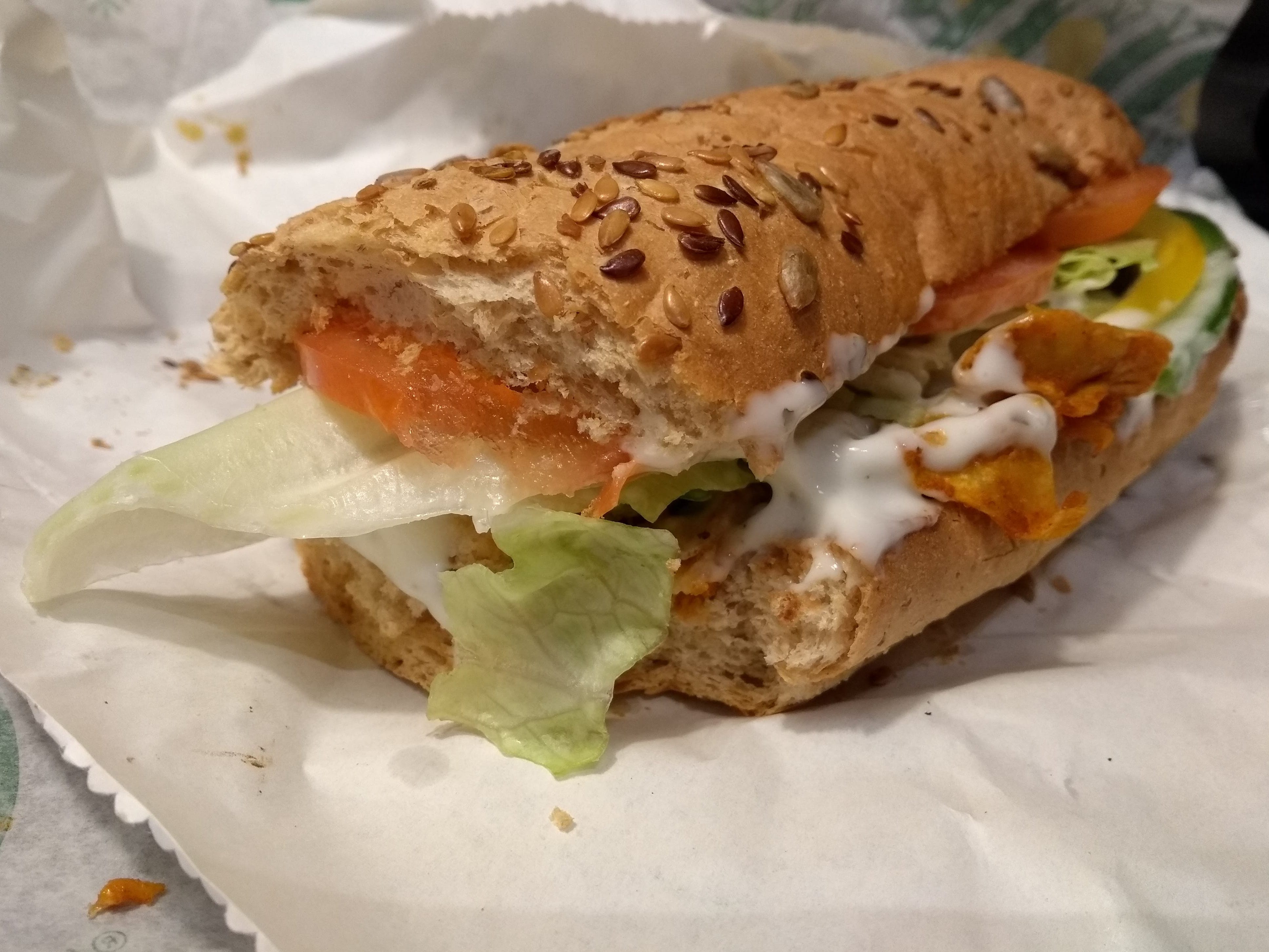 Subway veganes Chicken Tikka TLC Sandwich