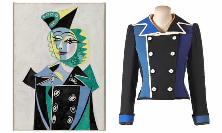 Eine YSL-Jacke aus der Herbst-/Winterkollektion 1979, inspiriert von Pablo Picassos Portrait of Nusch Éluard (1937).