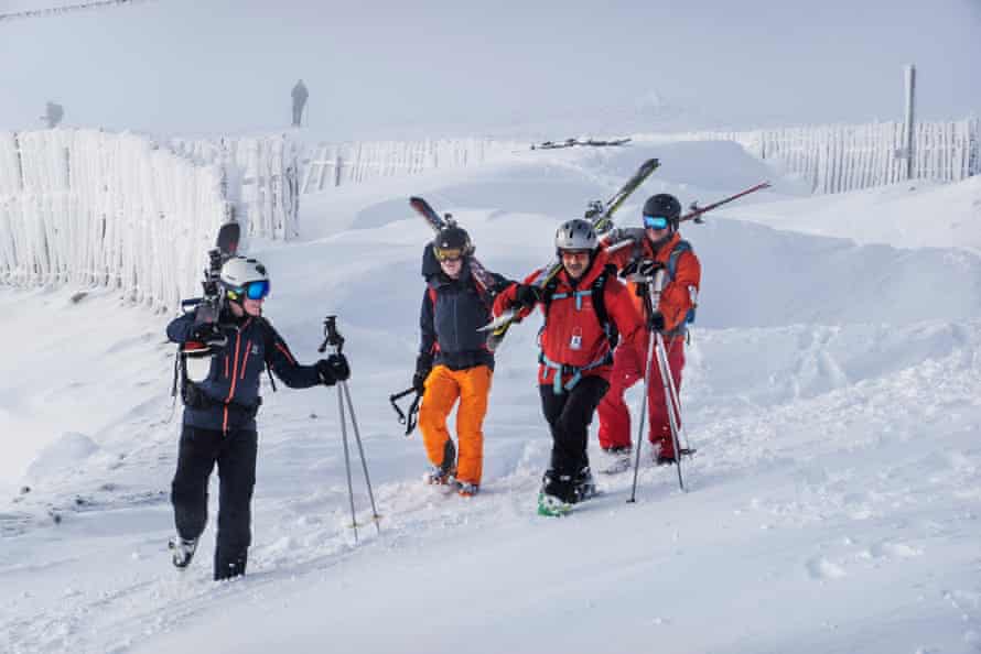 Skifahrer auf Carn Aosda
