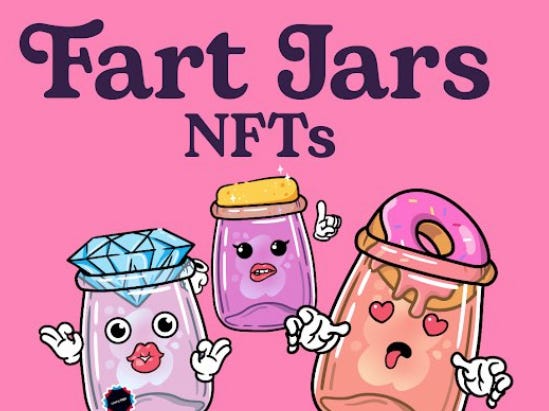 Illustrationen der Fart Jars NFTs