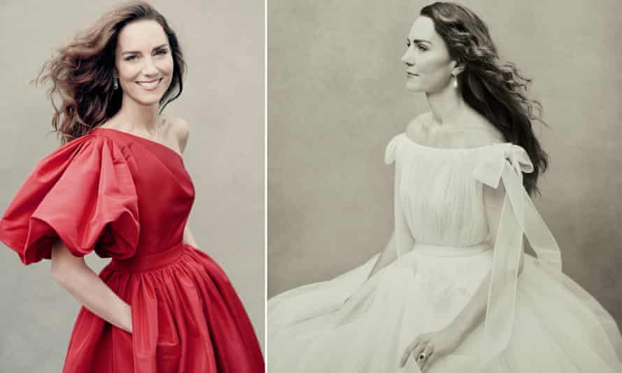 Komposition aus Herzogin in Rot und Kleid und weißem Kleid