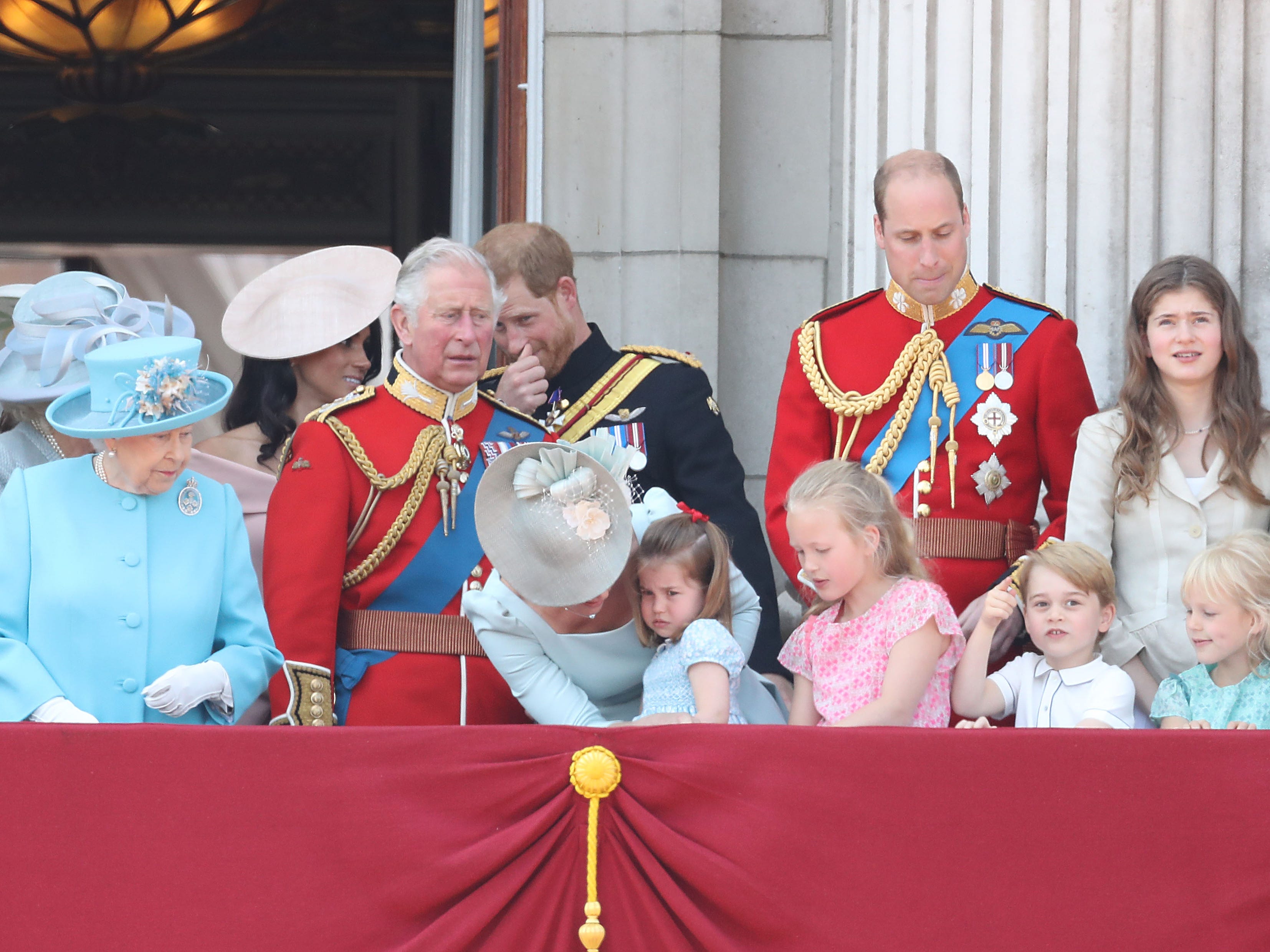 Die königliche Familie auf dem Balkon des Buckingham Palace für Trooping the Colour