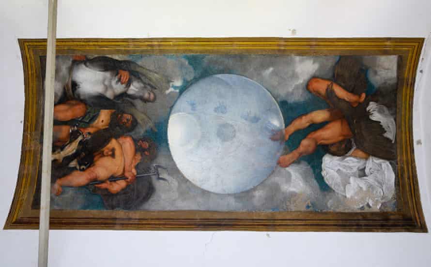 Das Fresko von Caravaggio Jupiter, Neptun und Pluto.