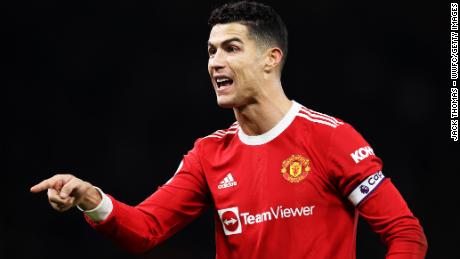 Ronaldo reagiert während des Premier-League-Spiels zwischen Manchester United und Wolverhampton Wanderers. 