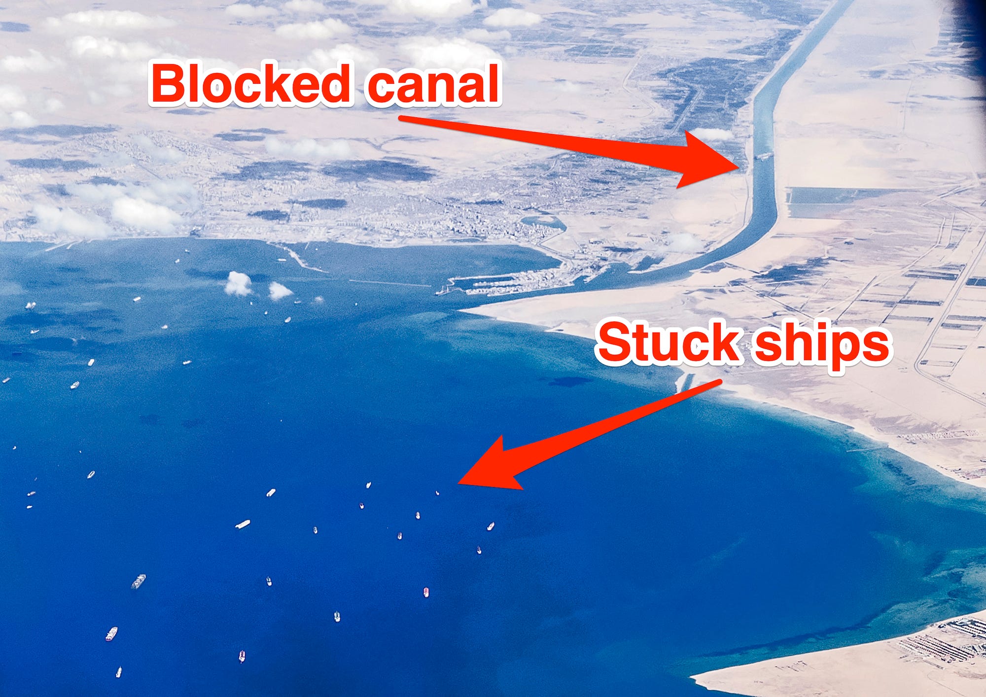Suezkanal blockiert Skitch