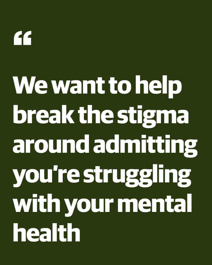 Zitat: „Wir wollen dazu beitragen, das Stigma zu brechen, wenn man zugibt, dass man mit seiner psychischen Gesundheit zu kämpfen hat“ Gareth Brookes