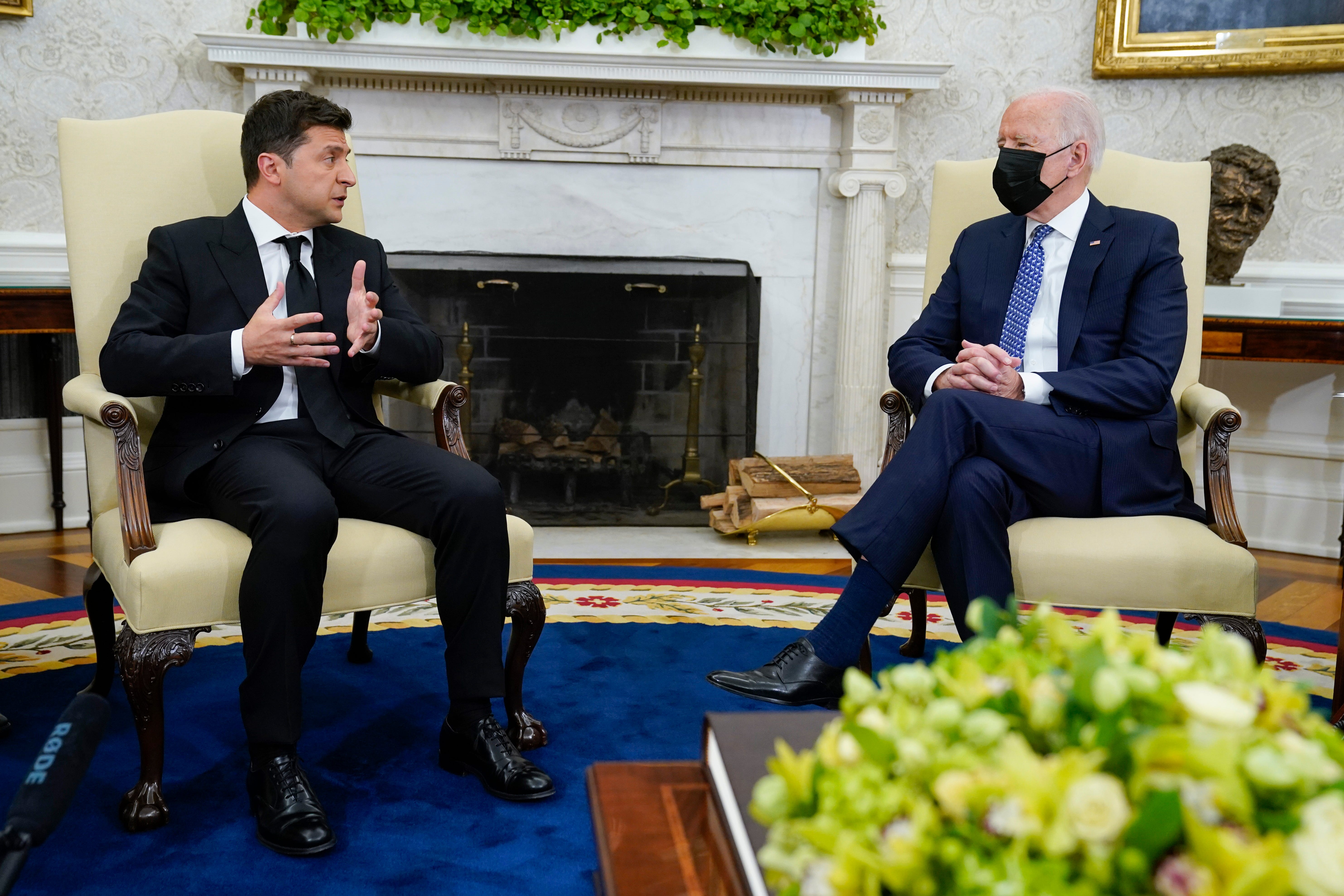 US-Präsident Joe Biden trifft sich am 1. September 2021 im Oval Office mit dem ukrainischen Präsidenten Wolodymyr Selenskyj