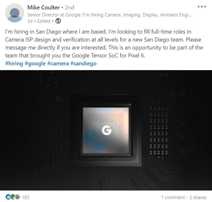 Auf LinkedIn verrät Google Senior Director Mike Coulter, dass Google einstellt – Google möchte mit dieser Nachricht die Pixel 7-Kameras auf ein neues Level heben