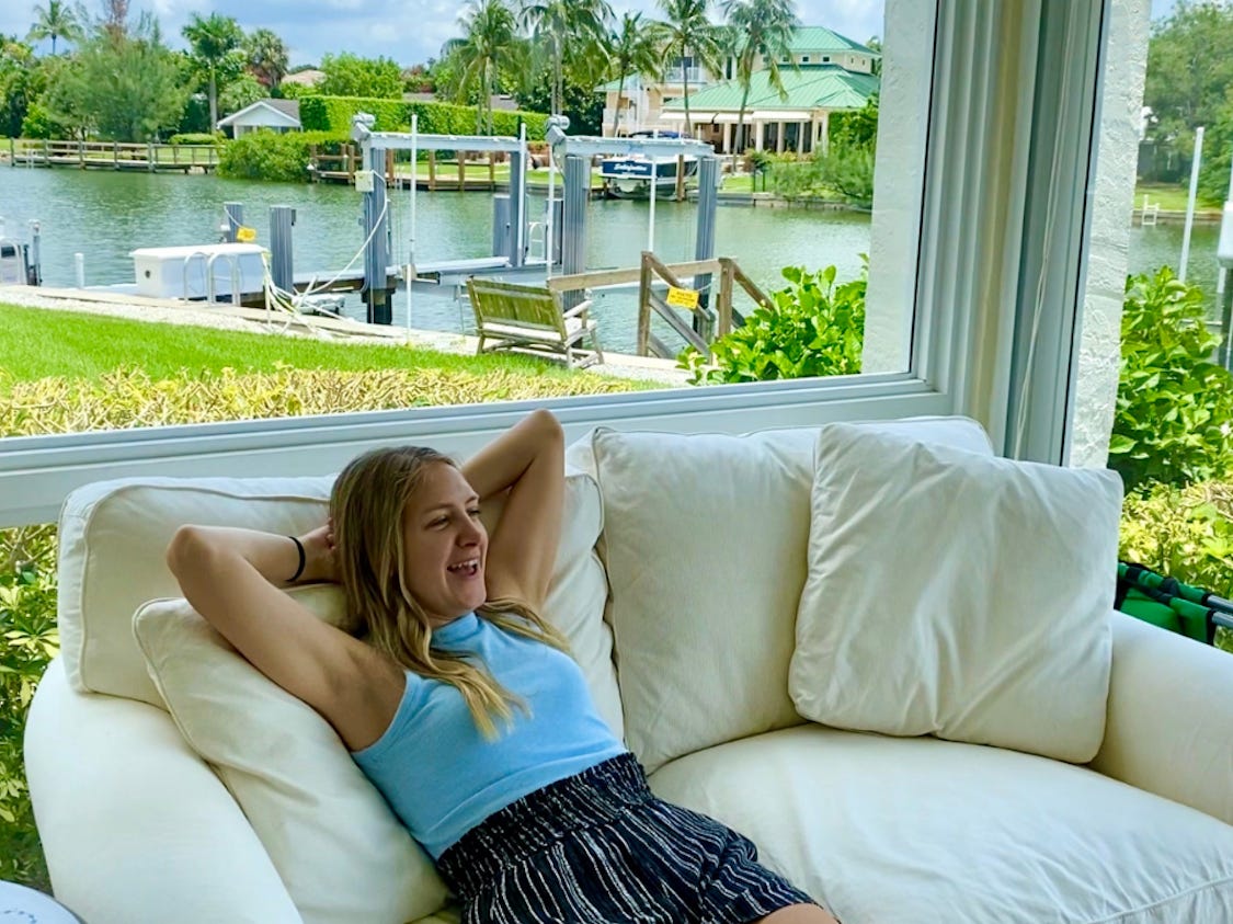 Liz White in ihrem Haus im Südwesten Floridas.