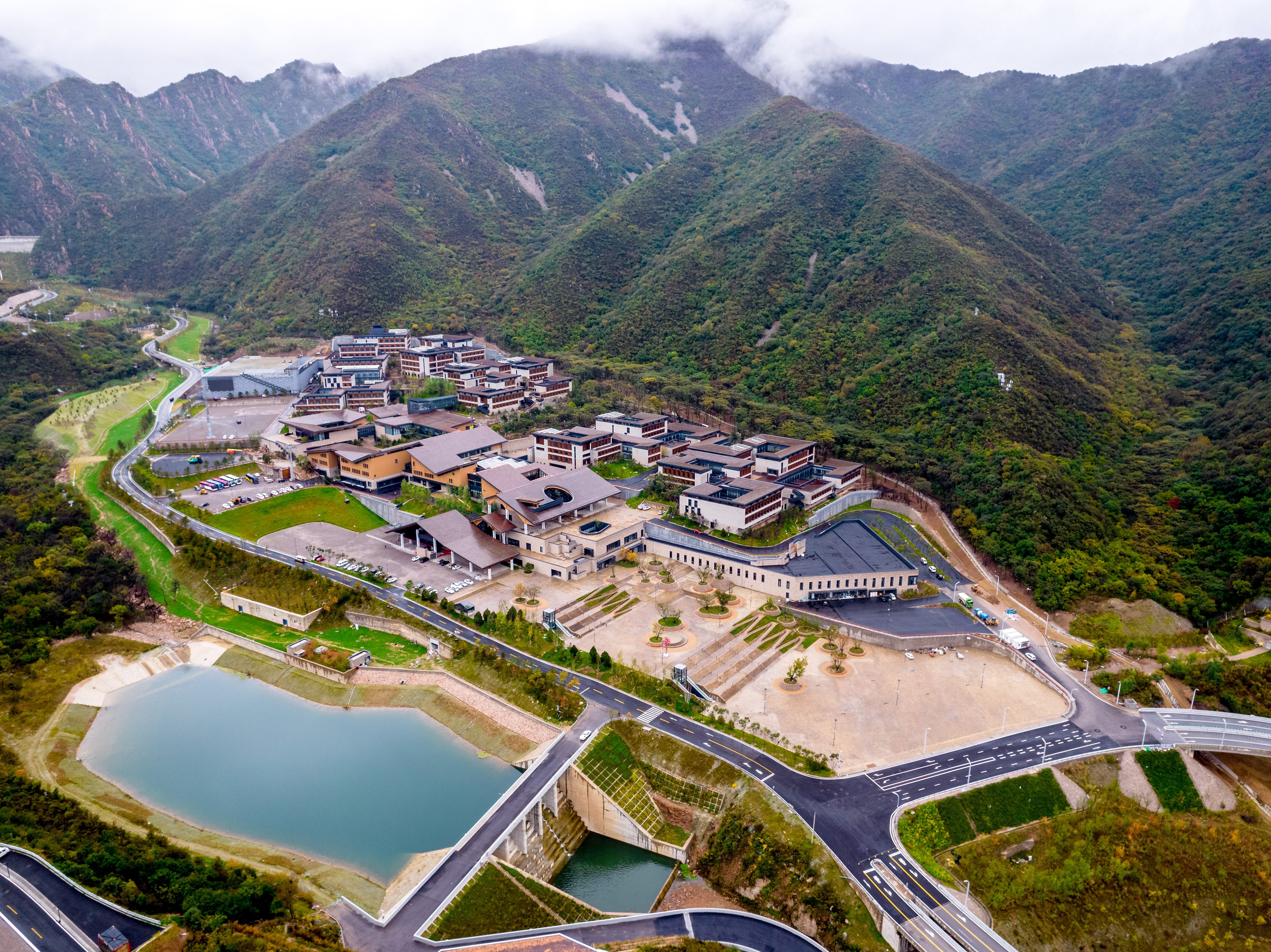 Das Olympische Dorf von Yanqing.
