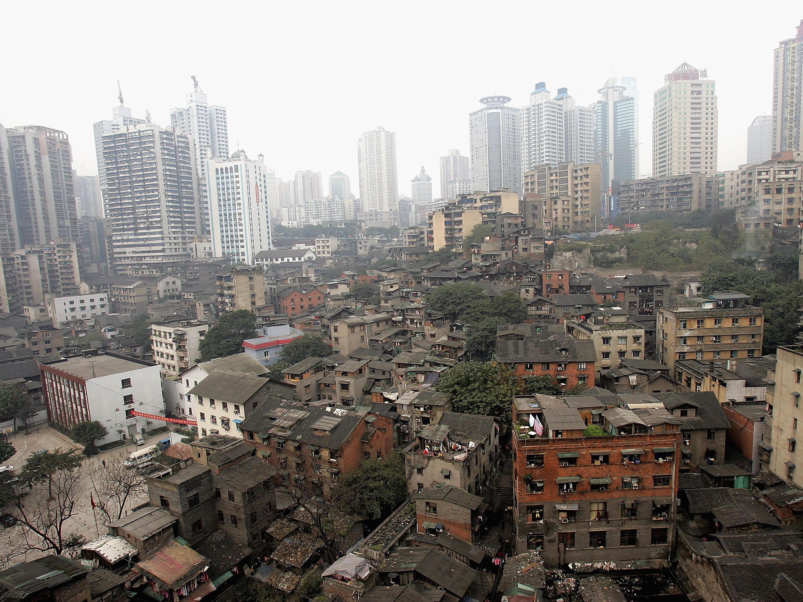 Das Shibati-Gebiet, Chongqing im Jahr 2005.