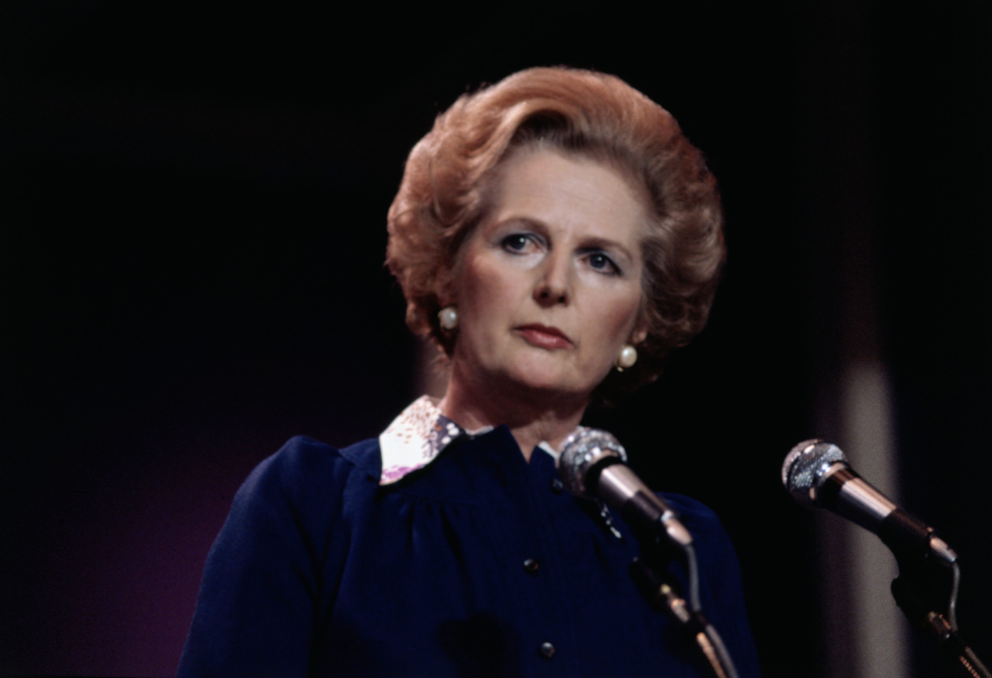 Margaret Thatcher, Vorsitzende der britischen Konservativen Partei, an der Schwelle, Großbritanniens erste Premierministerin zu werden, in London, England, 1978.