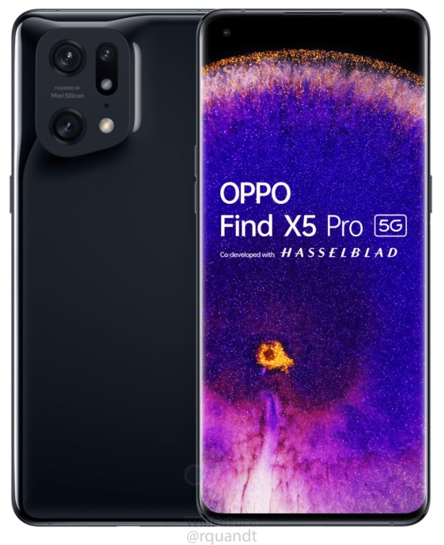 Oppo Find X5 Pro in Ceramic Black – Schauen Sie sich die neuesten angeblichen technischen Daten und Renderings für das brandaktuelle Find X5 Pro 5G von Oppo an