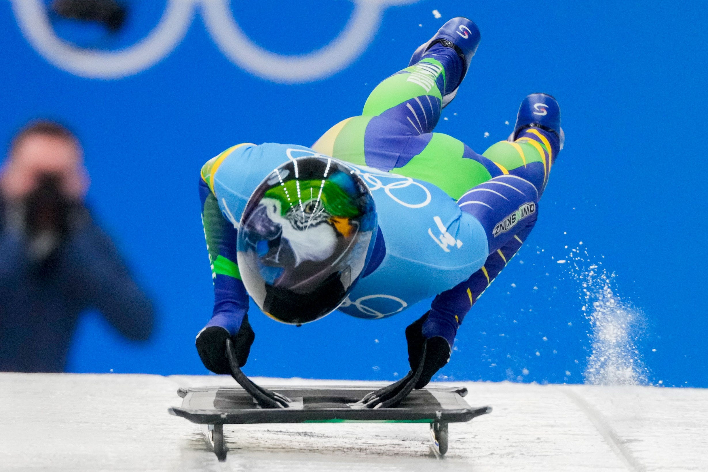 Nicole Silveira aus Brasilien nimmt an den Olympischen Winterspielen 2022 im Skeleton teil.