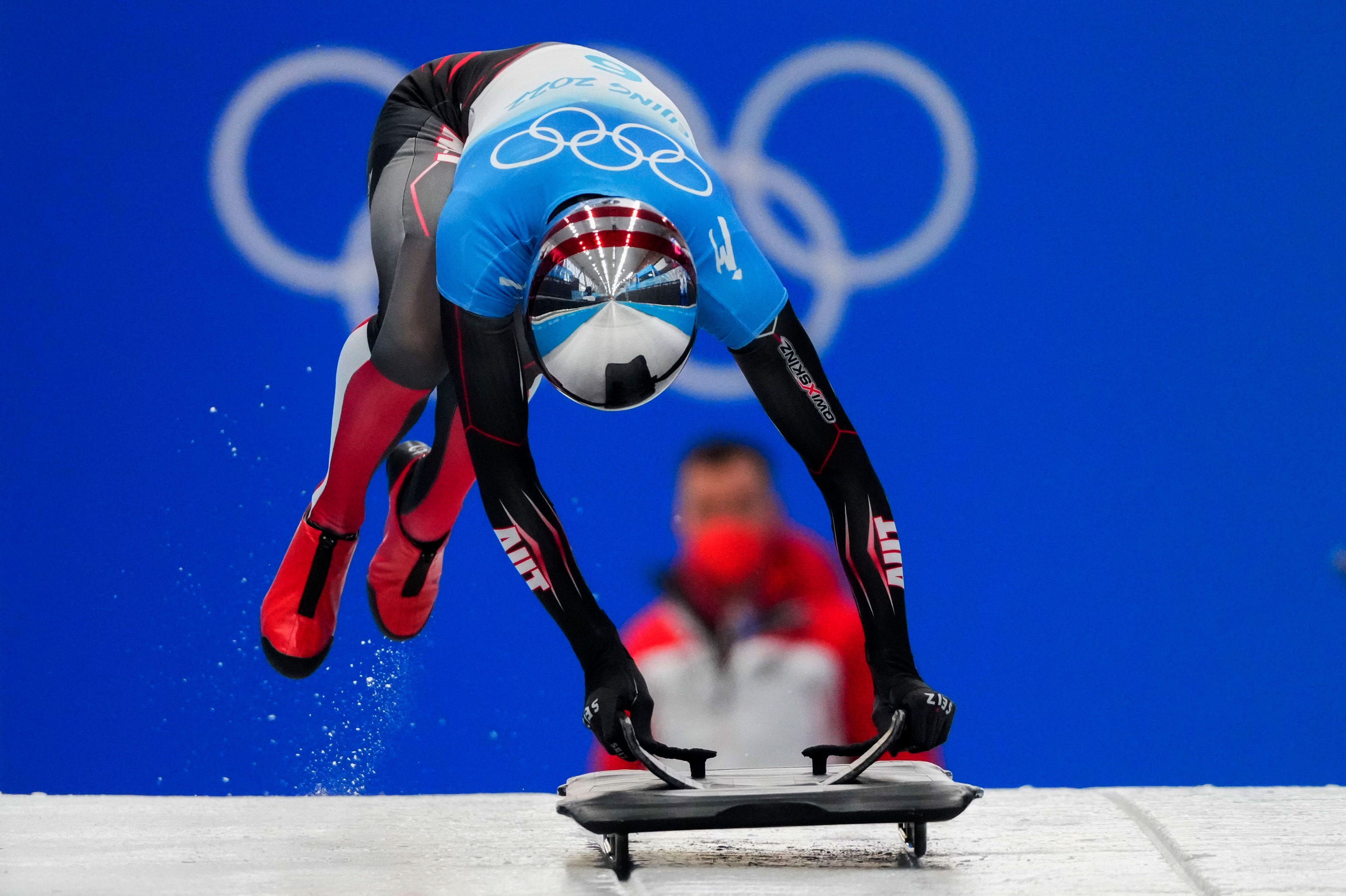 Janine Flock aus Österreich nimmt an den Olympischen Winterspielen 2022 im Skeleton teil.