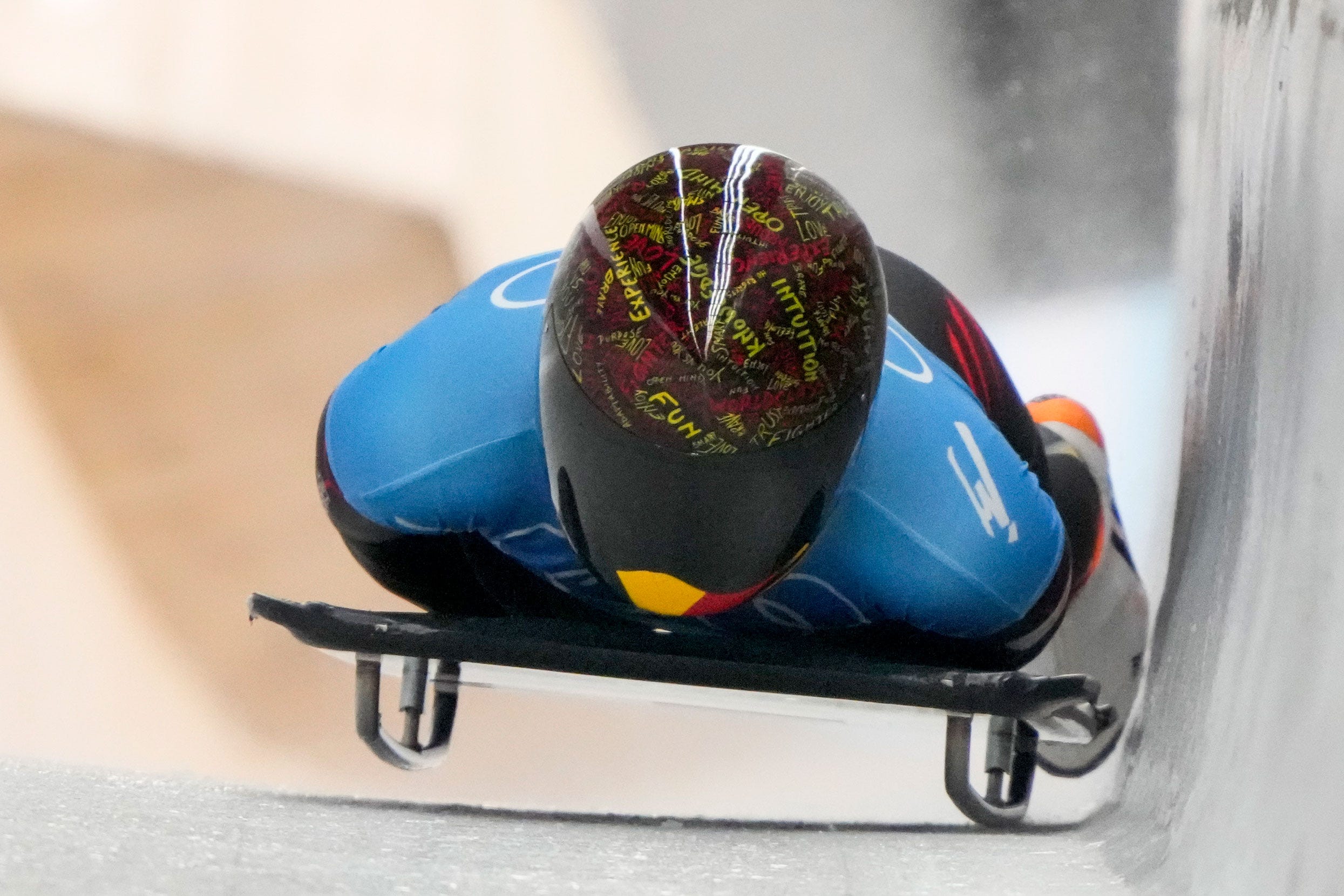 Kim Meylemans aus Belgien nimmt an den Olympischen Winterspielen 2022 im Skeleton teil.