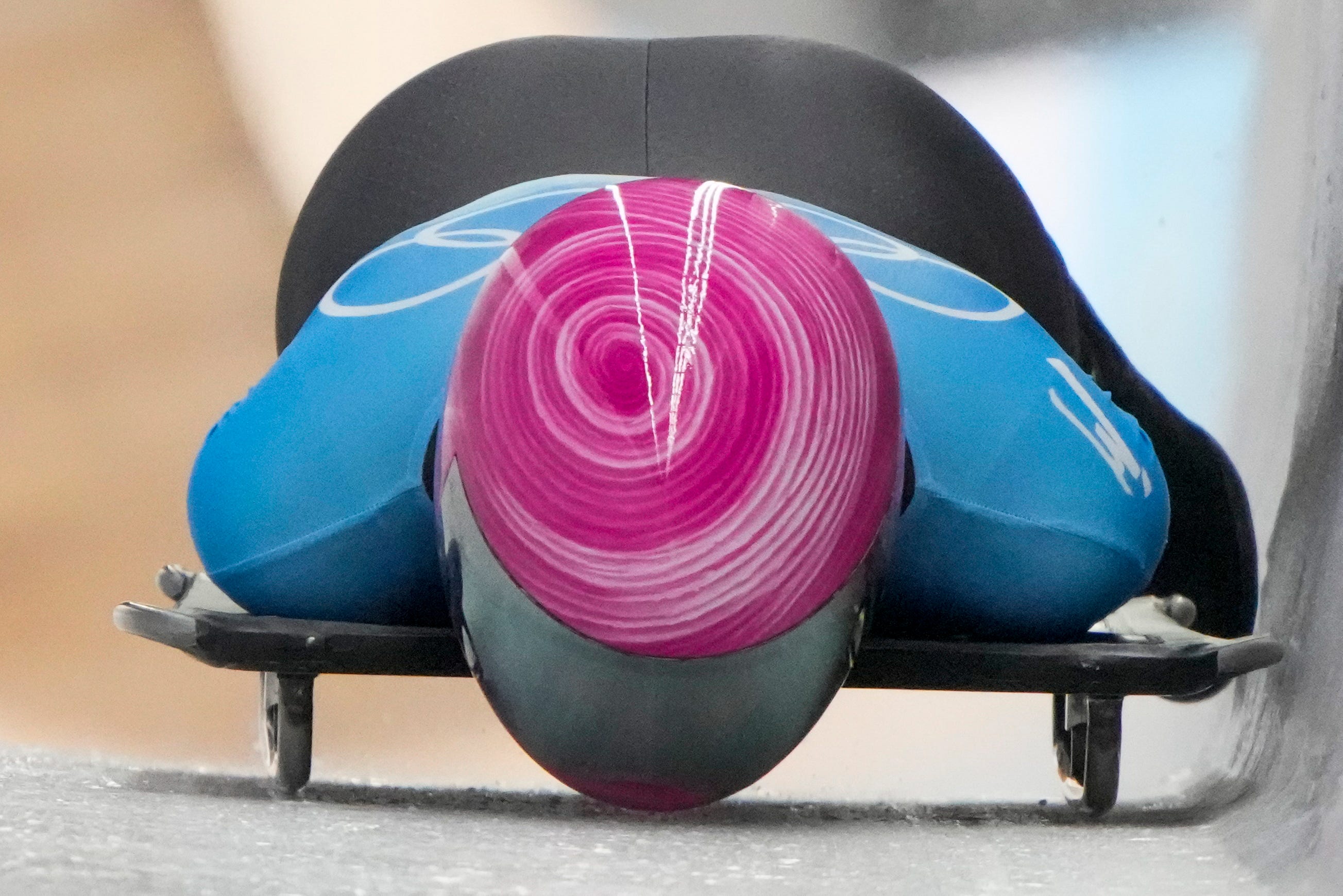 Yulia Kanakina vom Russischen Olympischen Komitee nimmt an den Olympischen Winterspielen 2022 im Skeleton teil.
