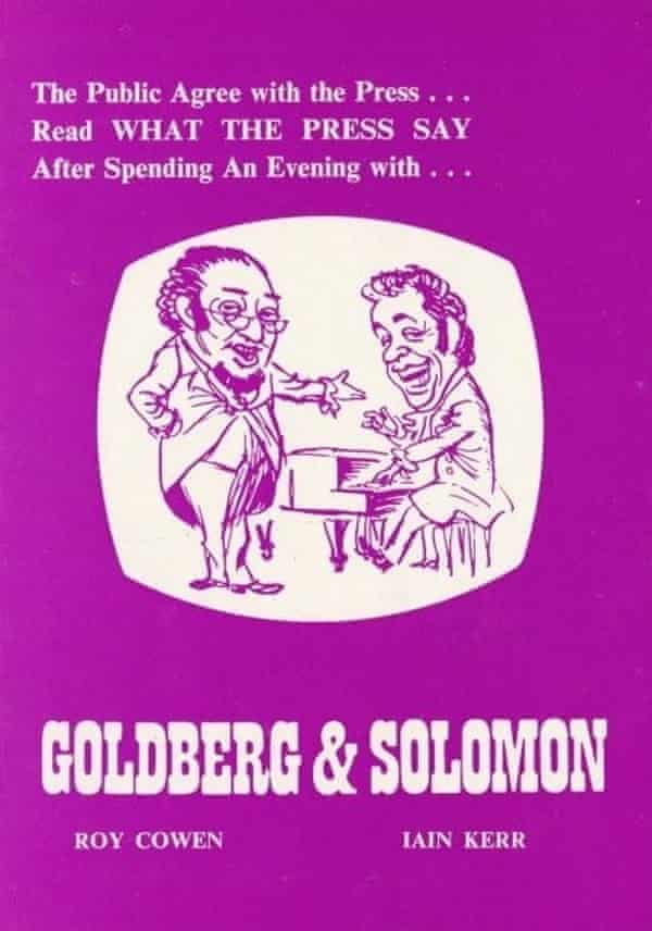Eine Anzeige für Gilbert & Goldberg und Solomon, Roy Cowen und Iain Kerr;  Sullivan-Parodie.