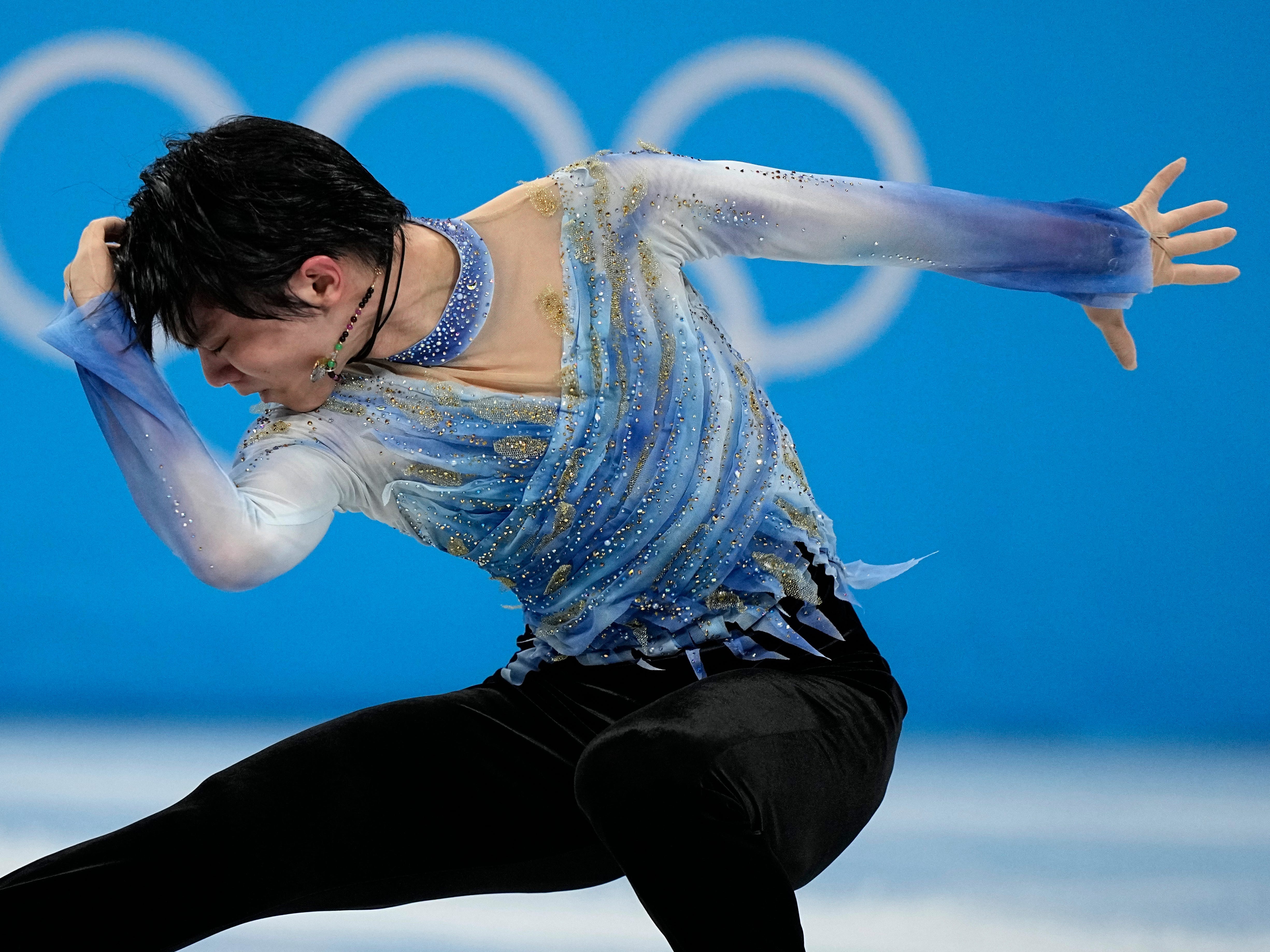 Yuzuru Hanyu aus Japan nimmt am Dienstag, 8. Februar 2022, am Kurzprogramm-Eiskunstlaufwettbewerb der Männer bei den Olympischen Winterspielen 2022 in Peking teil.