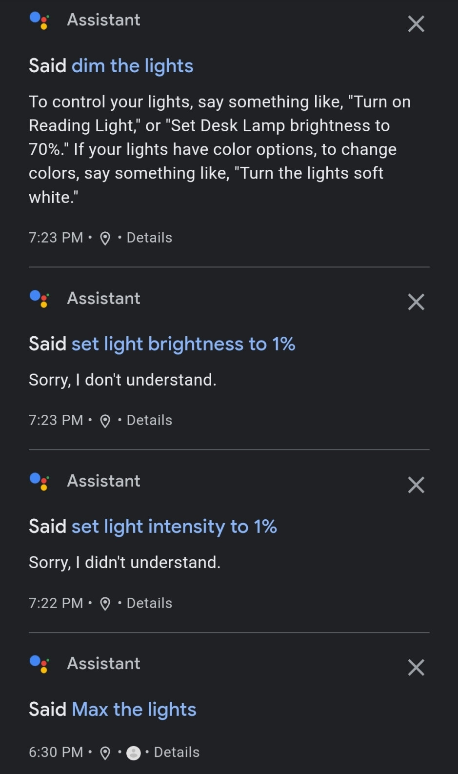 Ein Problem mit Google Assistant kann Sie daran hindern, die Beleuchtung zu steuern