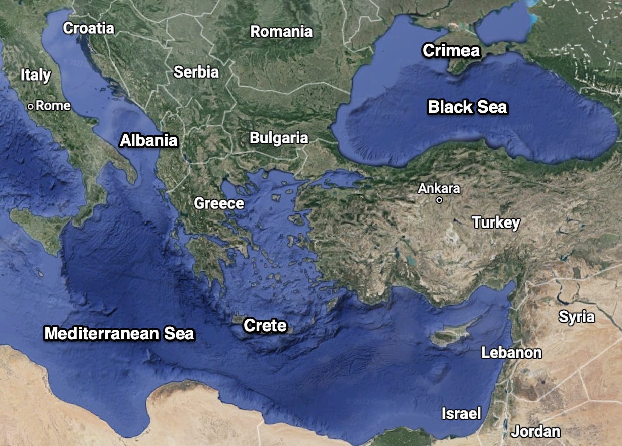 Schwarzes Meer Mittelmeer Balkankarte