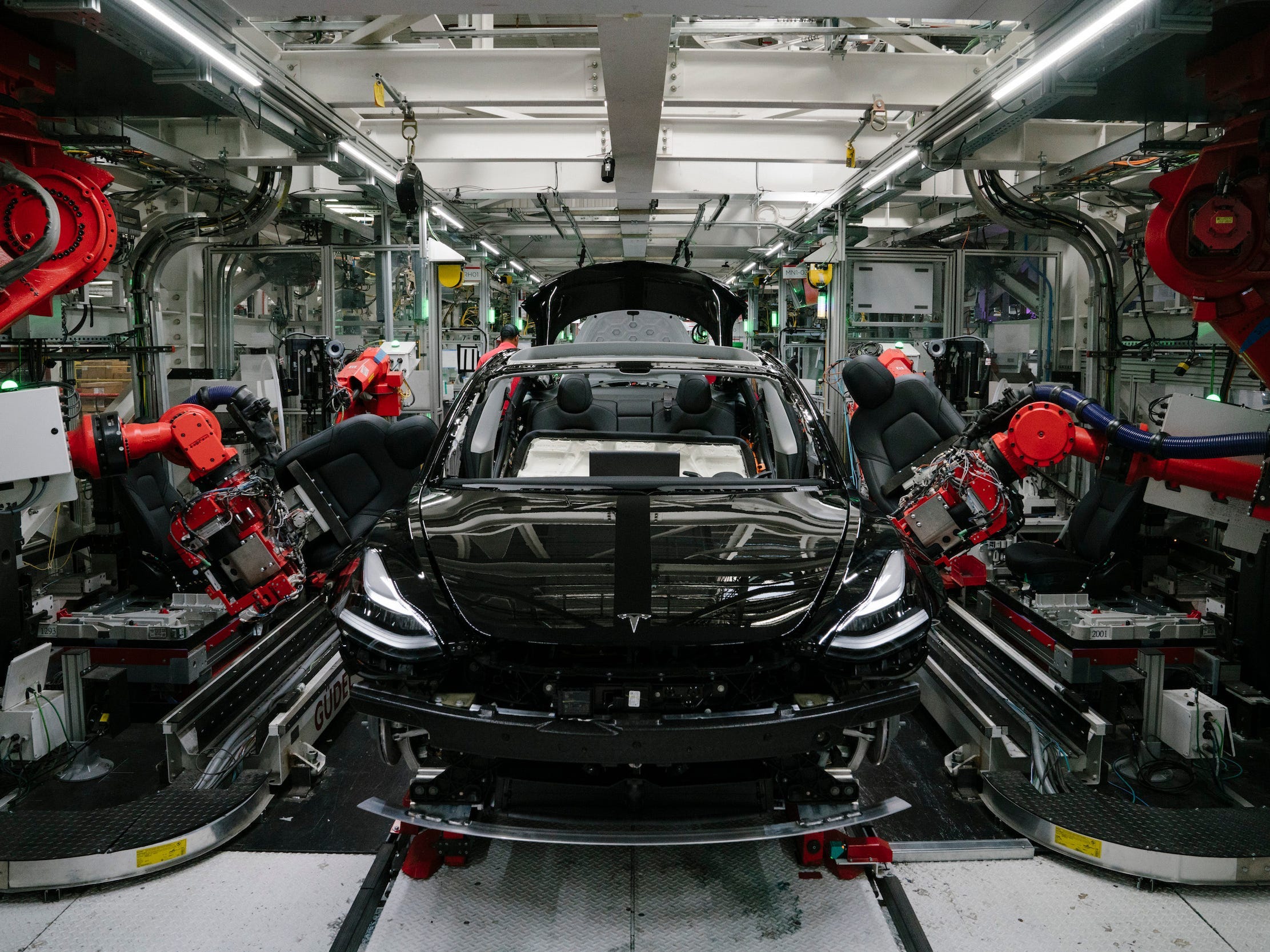 Teslas Fabrik in Fremont, Kalifornien, im Jahr 2018.