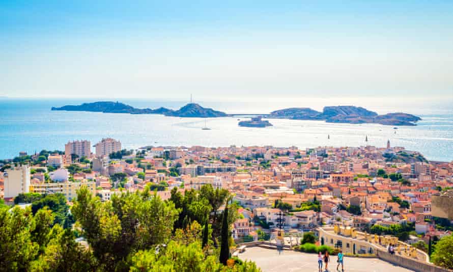 Luftaufnahme der schönen Stadt Marseille, Frankreich