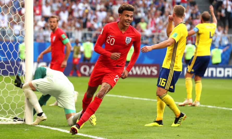 Dele Alli feiert nach dem 2:0-Sieg von England gegen Schweden im WM-Viertelfinale 2018