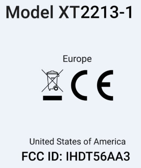 E-Label für das unangekündigte Motorola XT2213, das gerade von der FCC zugelassen wurde – FCC stellt die ersten beiden Telefone zur Unterstützung des eigenen 5G-Netzwerks von Dish vor